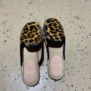 JCrew Leopard Print Espadrille Mules